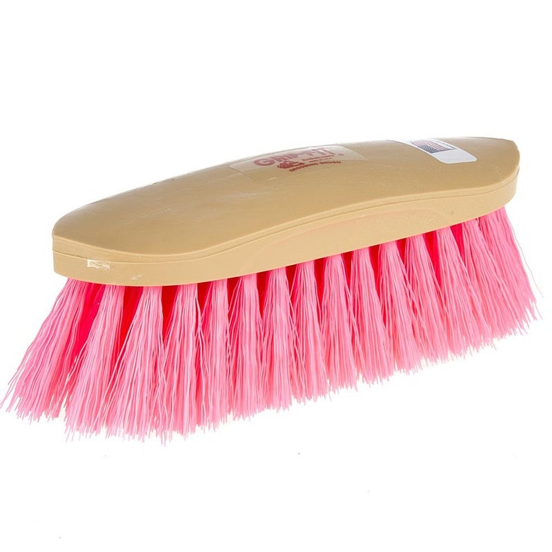 Decker Manufacturing Grip Fit Grooming Horse Brush Hot Pink Synthetic Bristles - Image 1
